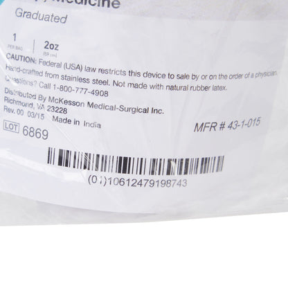 McKesson Argent™ Stainless Steel Graduated Medicine Cup, 2-ounce capacity