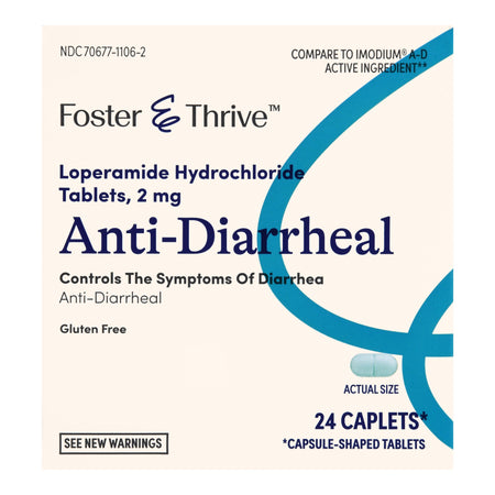 McKesson 70677110602 Foster & Thrive Anti-Diarrheal Loperamide HCl 2 mg Caplets