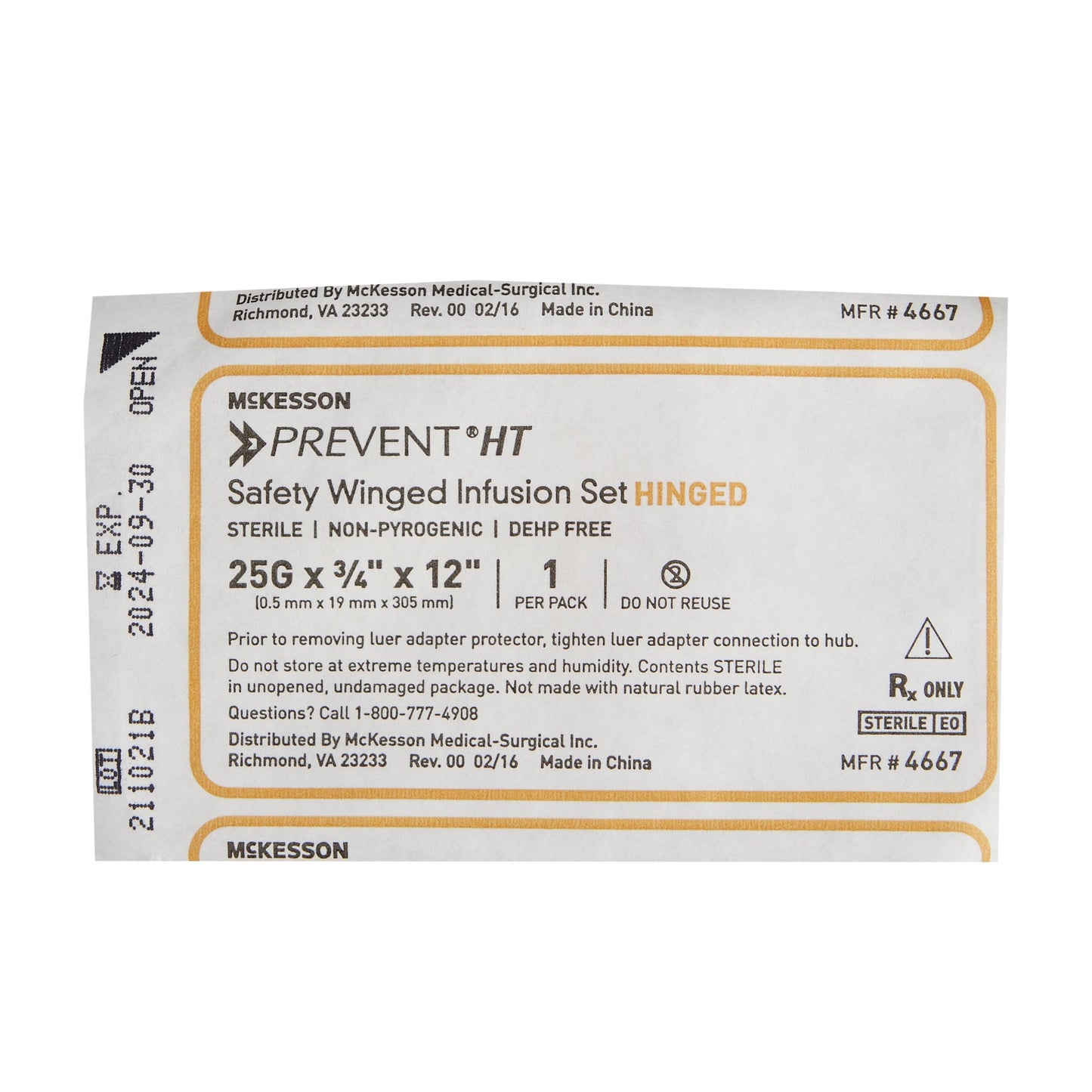 McKesson Prevent® Infusion Set, 25G x 0.75 x 12 in.