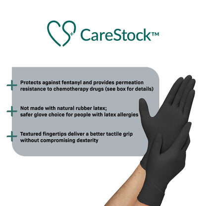 CareStock™ Nitrile Exam Glove, Large, Black
