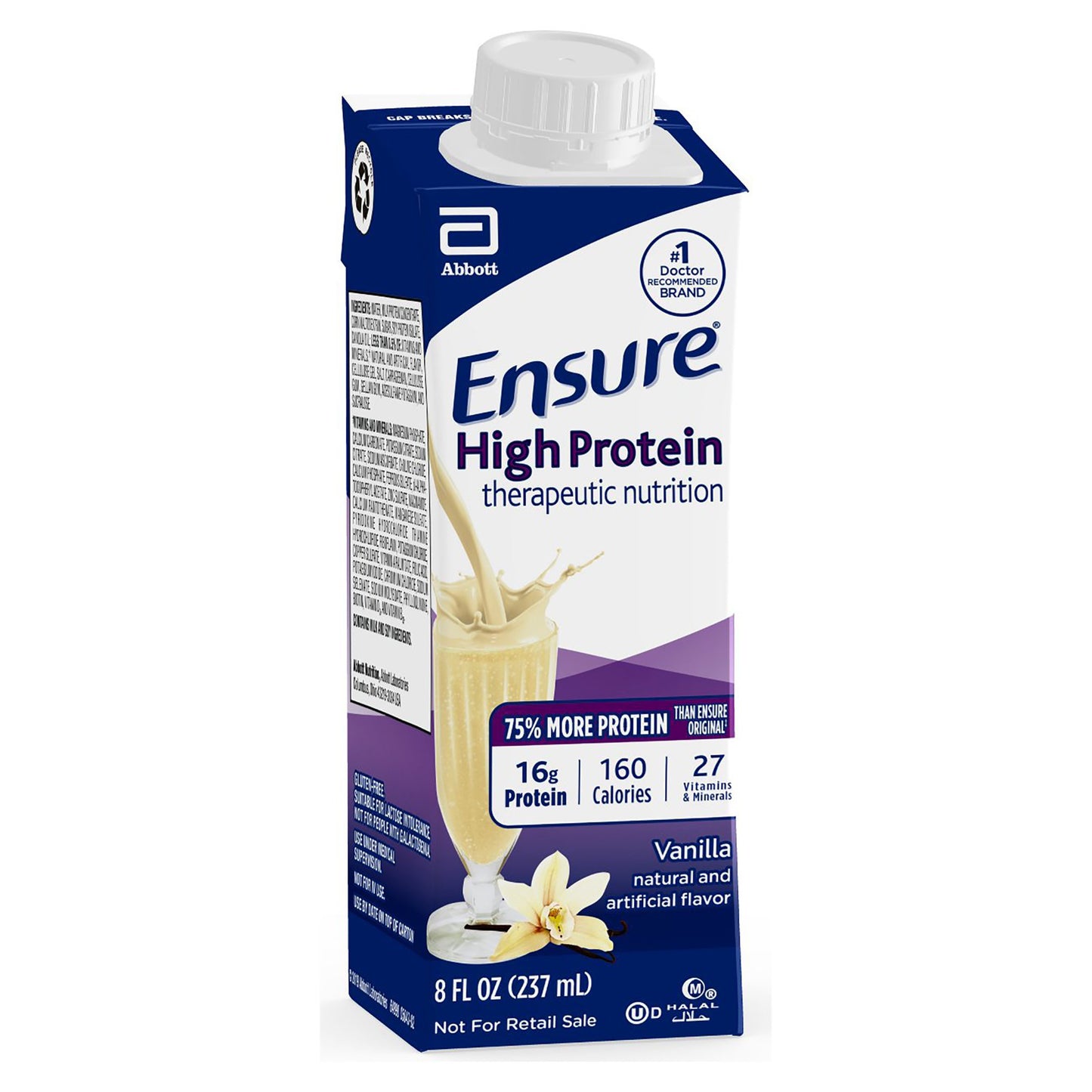 Ensure® High Protein Therapeutic Nutrition Shake, Vanilla, 8-ounce carton