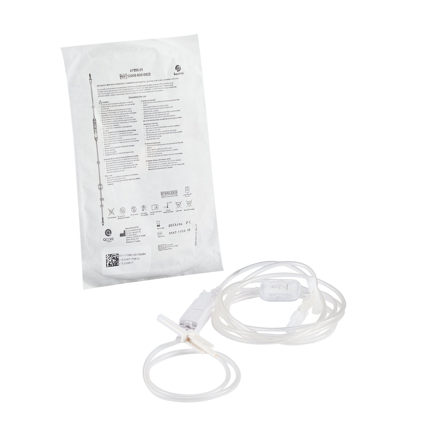IV Pump Set Sapphire™ Pump 1 Port 20 Drops / mL Drip Rate 1.2 Micron Filter 116 Inch Tubing Solution