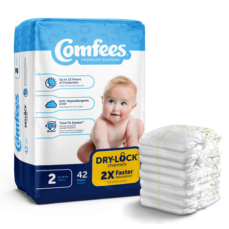 Attends 41538 Comfees Premium Baby Diapers, Unisex, Tab Closure, Size 2