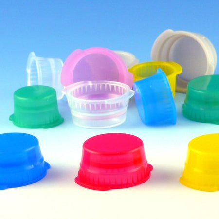 Globe Scientific 113140B Cappers 13 mm Polyethylene Blue Double Tab Snap Cap Tube Closure, 1000 per Pack