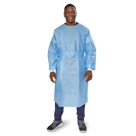 McKesson 16-NFKHLTSB6-OSFM Nonrated Isolation Gowns, Blue, One Size Fits Most