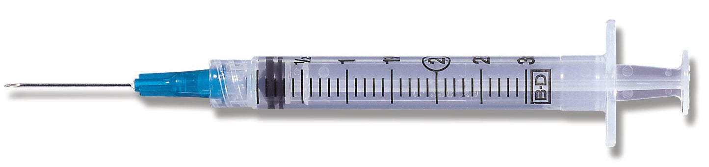 PrecisionGlide™ 3 mL Syringe with Hypodermic Needle, 23 Gauge, 1-1/2 Inch Needle Length