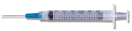 BD 95828 PrecisionGlide 3 mL Syringe with Hypodermic Needle, 23 Gauge