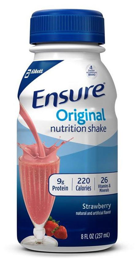 Abbott Nutrition 63389 Ensure Original Nutrition Shake, Strawberry, 8-ounce bottle