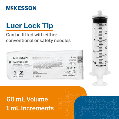 General Purpose Syringe McKesson 60 mL Luer Lock Tip Without Safety