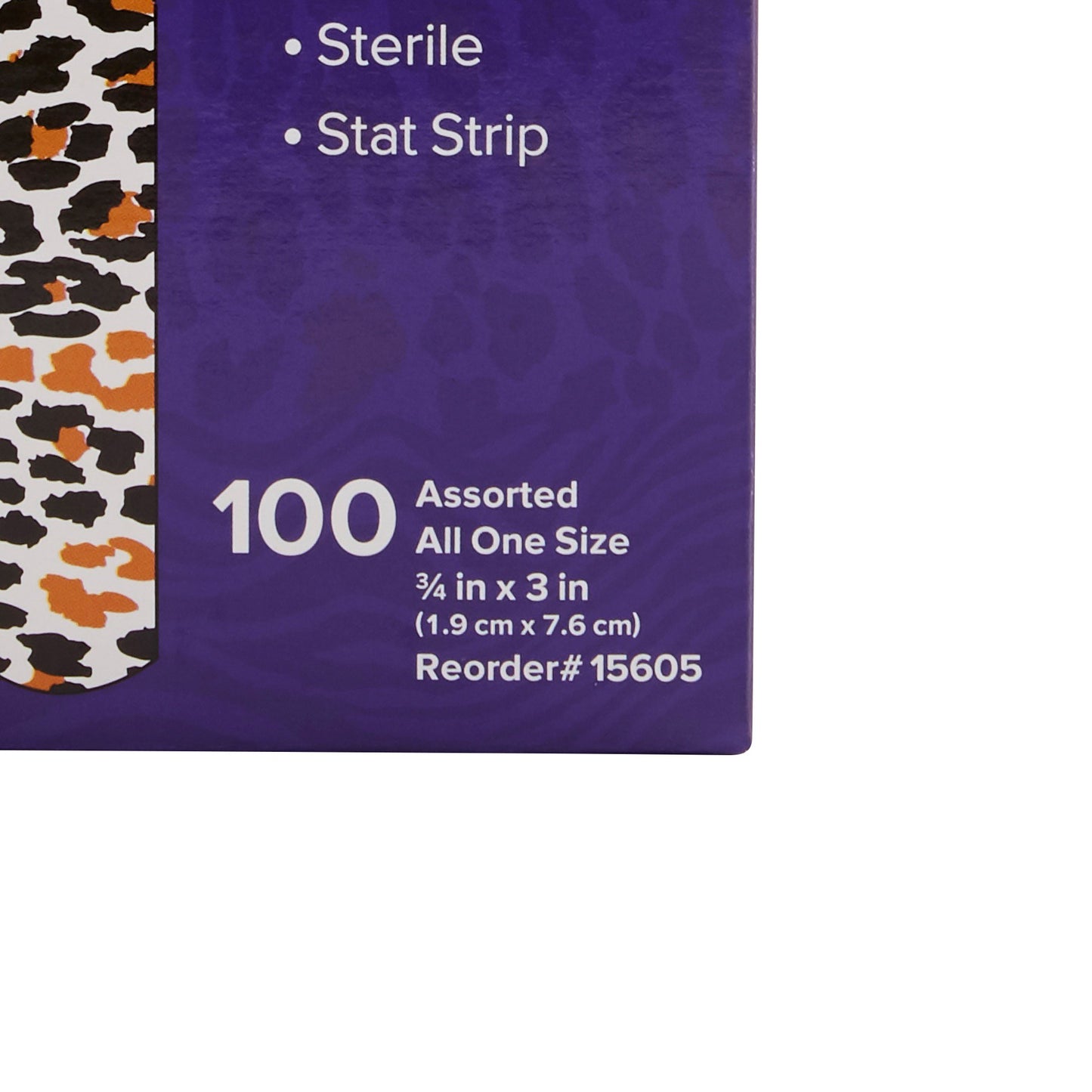 American® White Cross Stat Strip® Designer Safari Adhesive Strip, ¾ x 3 Inch