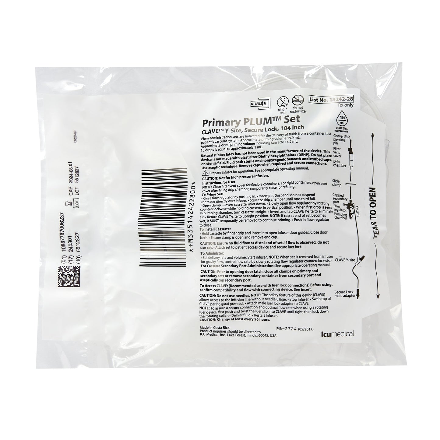 Hospira ICU Primary Administration Set