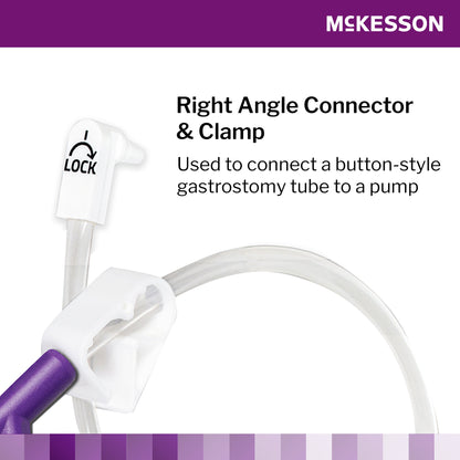 Enteral Feeding Extension Set McKesson 24 Inch, Enfit, Y-Port, Right Angle Connector and Clamp, NonSterile