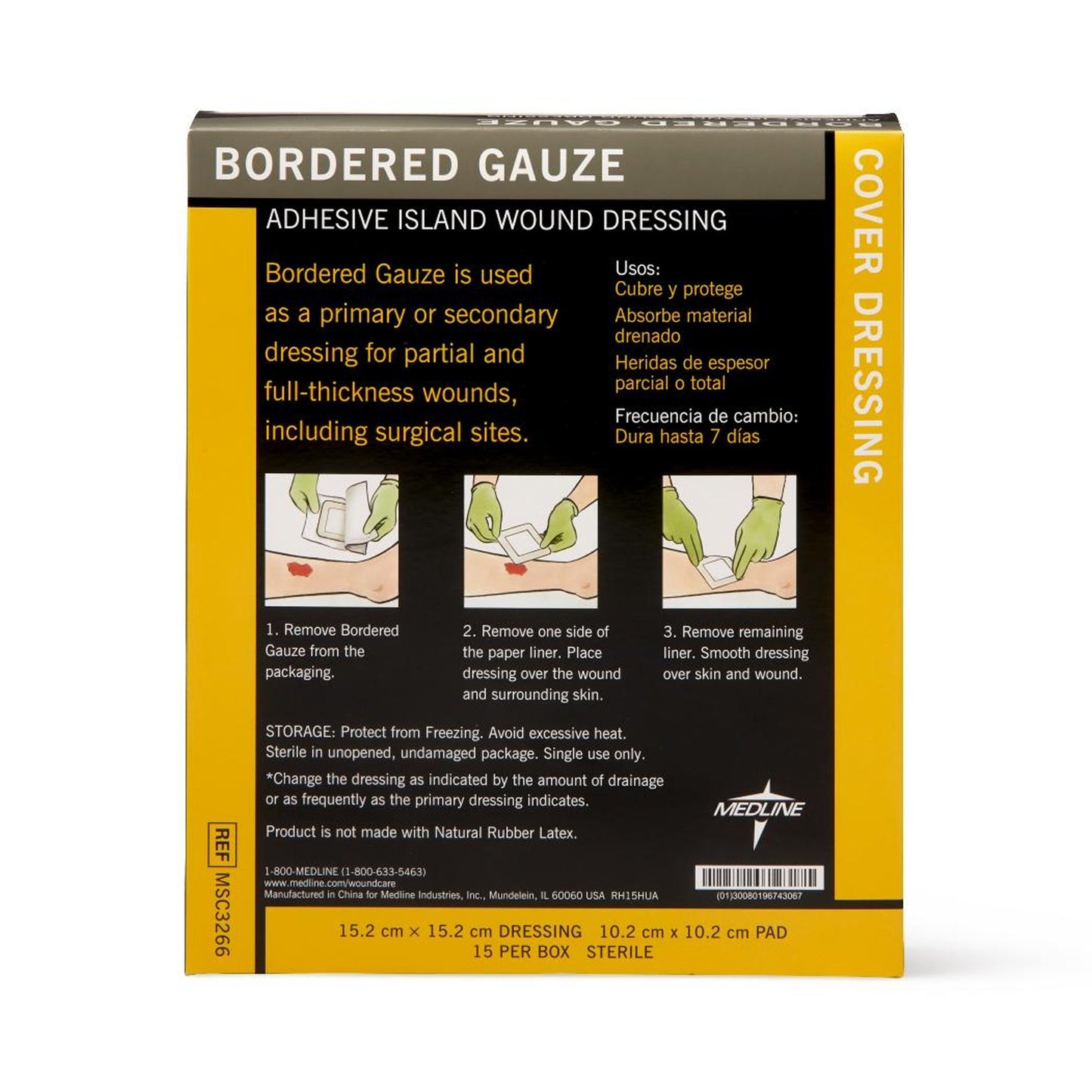 Medline White Island Dressing, 6 x 6 Inch