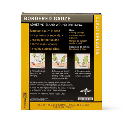 Medline White Island Dressing, 6 x 6 Inch
