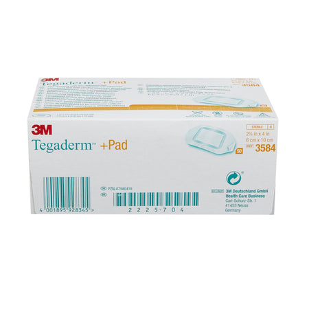 Solventum 3584 3M Tegaderm Transparent Film Dressing with Pad, 2-3/8 x 4 Inch