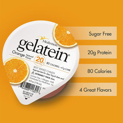 Gelatein® 20 Orange High Protein Gelatin, 4-ounce cup