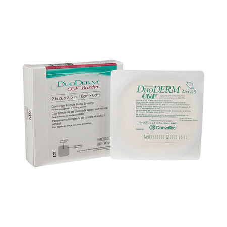 ConvaTec 187970 DuoDerm CGF Border Hydrocolloid Dressing, 2½ x 2½ Inch
