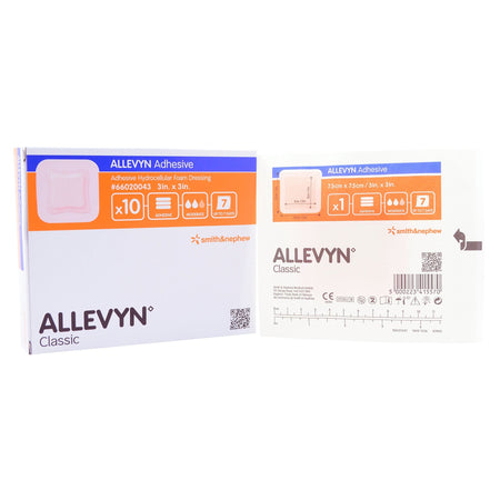 Smith & Nephew 66020043 Allevyn Adhesive with Border Foam Dressing, 3 x 3 Inch