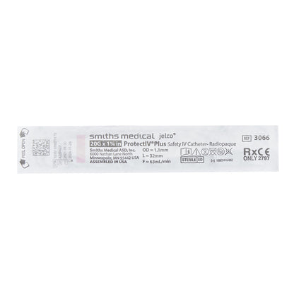 Protectiv® Plus Peripheral IV Catheter, 1.25 in., 20 Guage