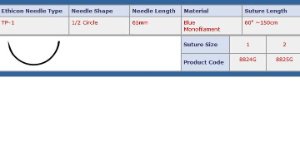 Ethicon 8825G Prolene Polypropylene Nonabsorbable Suture with Needle, Size 2, TP-1 Taper Point
