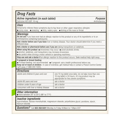 Foster & Thrive™ 24 Hour All Day Allergy Cetirizine HCl USP 10 mg Tablets