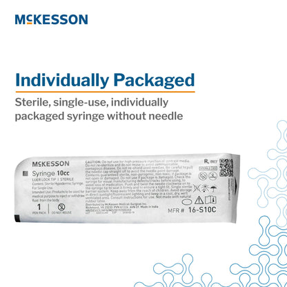 General Purpose Syringe McKesson 10 mL Luer Lock Tip Without Safety