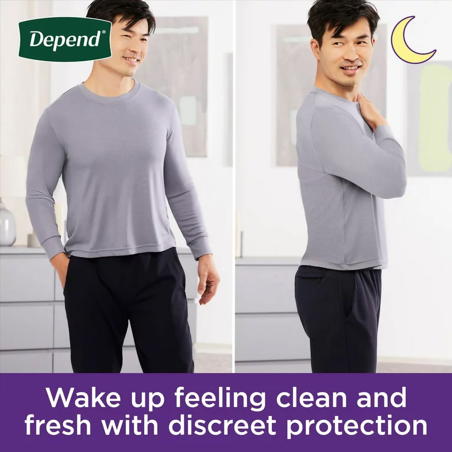 Depend® Night Defense® Absorbent Underwear for Men, Small/Medium