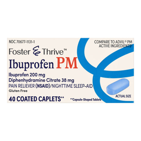 McKesson 70677113101 Foster & Thrive Ibuprofen PM Coated Caplets