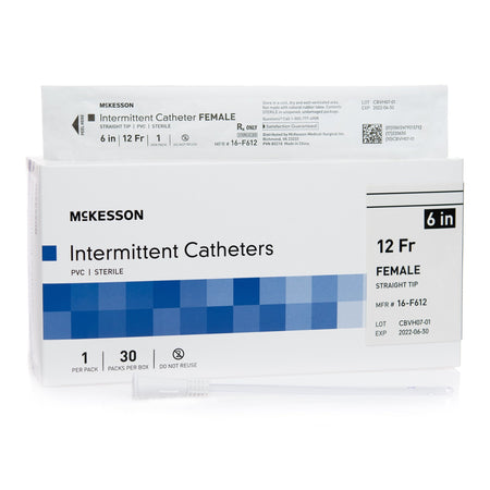 McKesson 16-F612 Urethral Catheter, 12 Fr., Female, Straight
