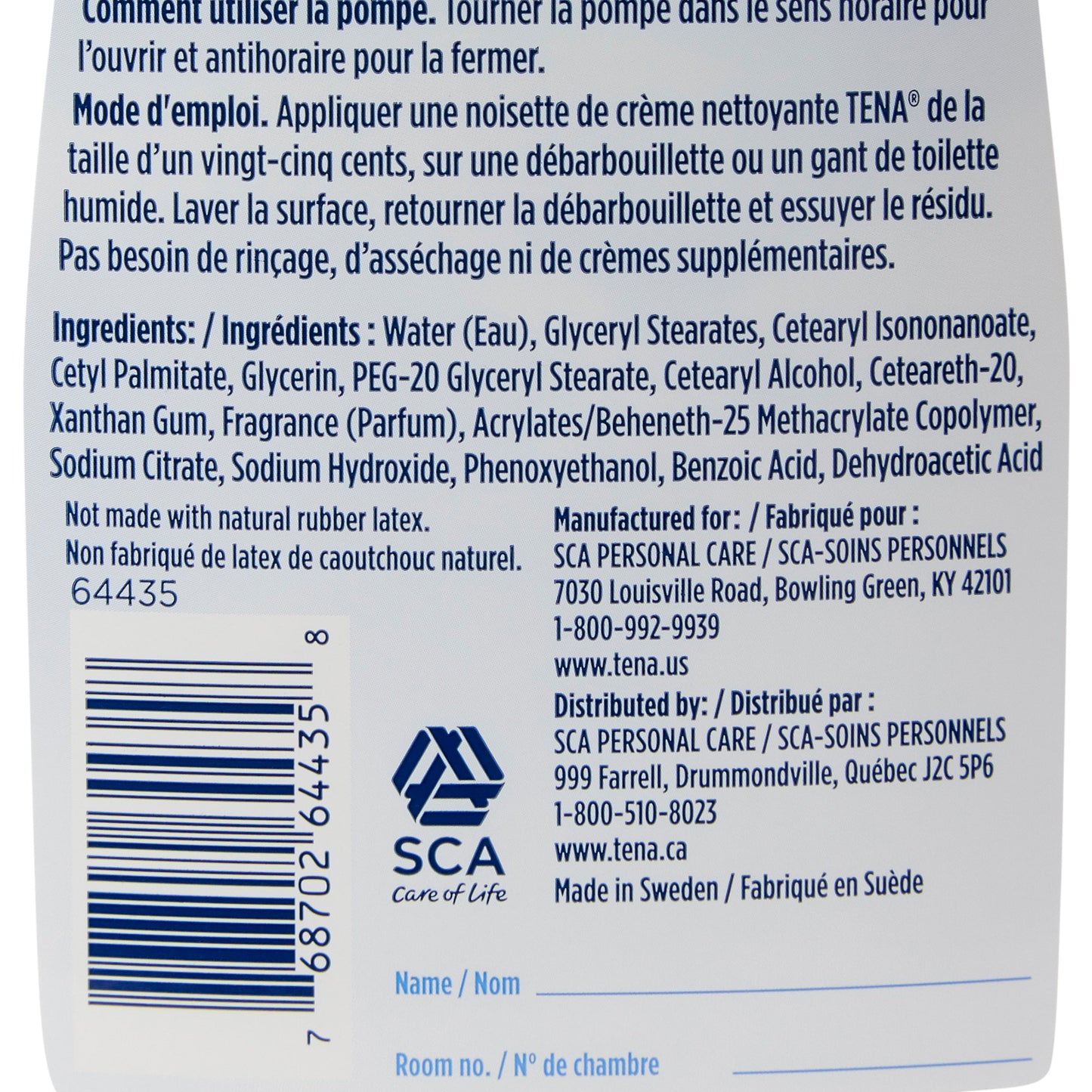 Tena® Body Wash Cleansing Cream, Alcohol-Free 3-in-1 Formula, Scented, 1,000 mL