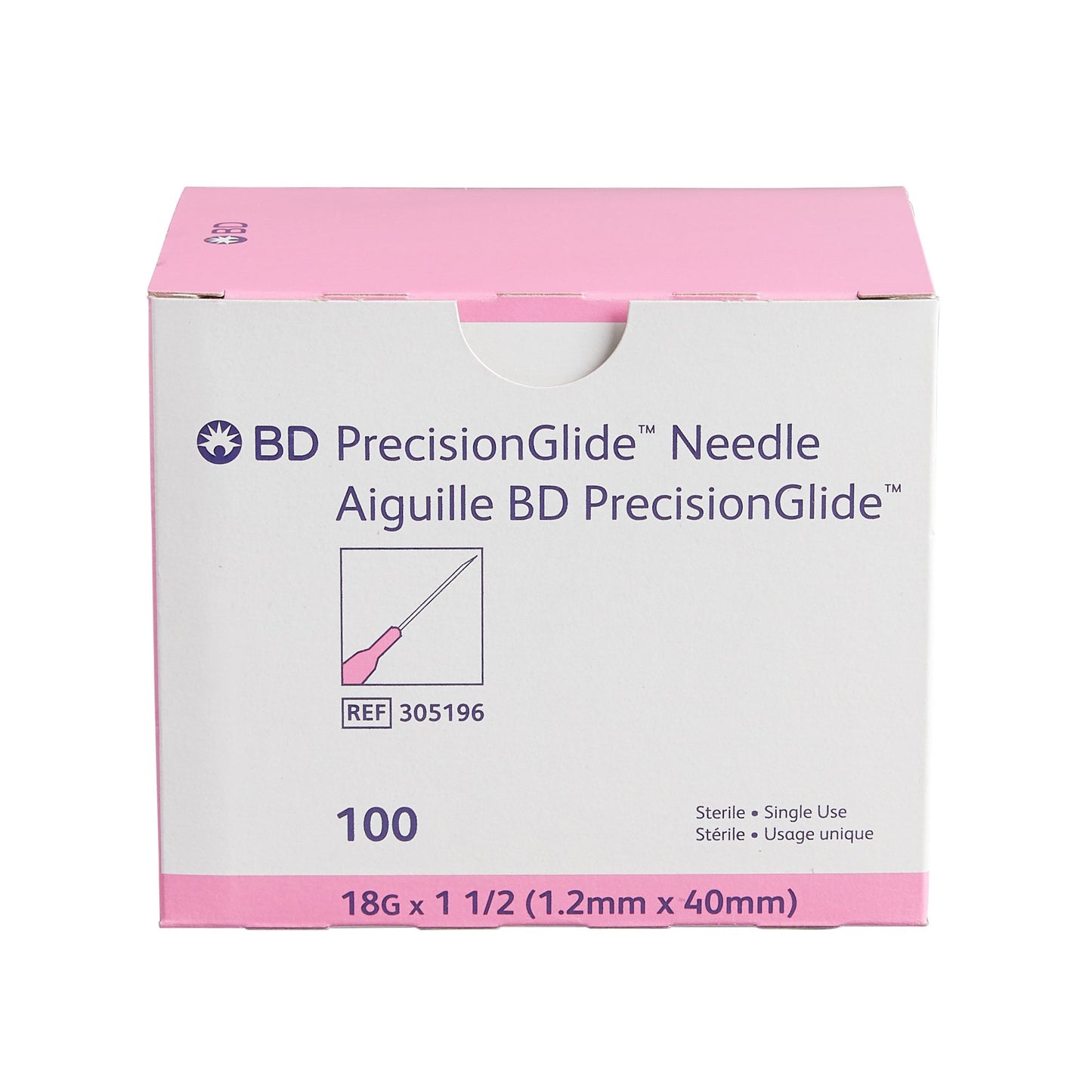 PrecisionGlide™ Hypodermic Needle, 18 Gauge, 1-1/2 Inch Length