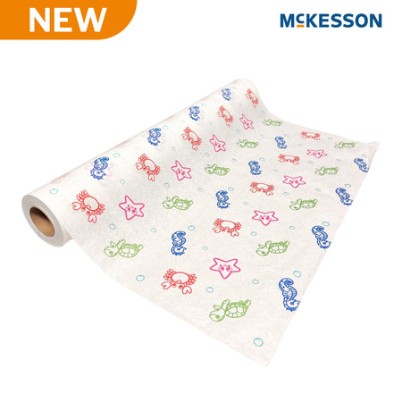 Table Paper McKesson 18 Inch Width 225 Foot Length Print (Sea Friends) Smooth