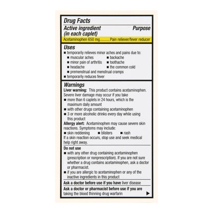 Foster & Thrive™ 8 Hour Pain Relief Acetaminophen 650 mg Caplets