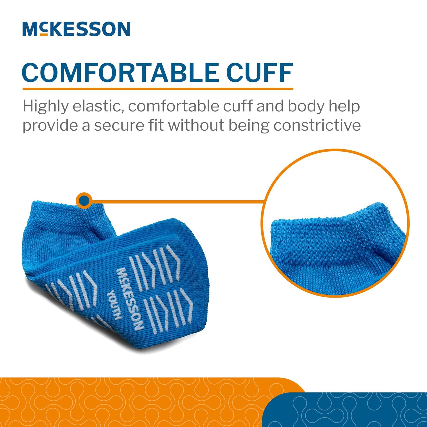 Slipper Socks McKesson Unisex Youth Double Tread Single Patient Use Light Blue