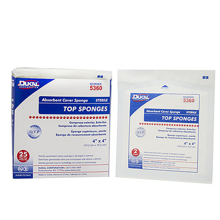 Dukal 5360 Sterile Nonwoven Sponge, 4 x 4 Inch