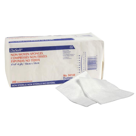 Gentell 94144 Dusoft Nonwoven Sponge, 4 x 4 Inch, 4-Ply