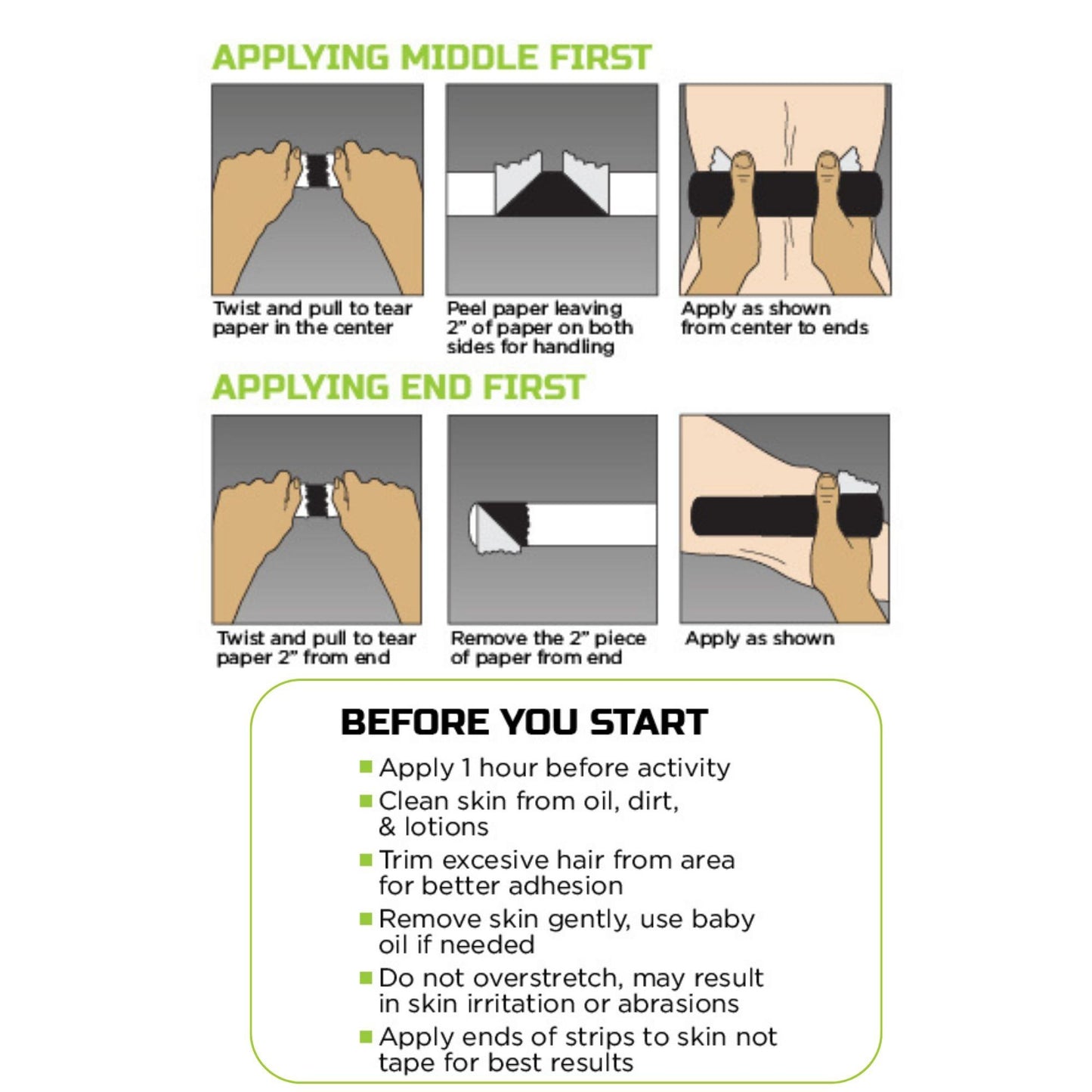 Green Drop Sports Tape, Infused Kinesiology Tape for Recovery