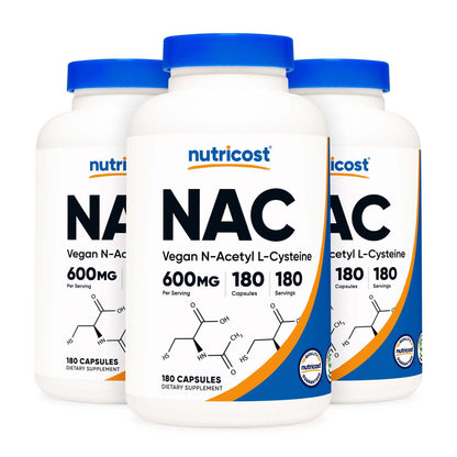 Dietary Supplement nutricost® Acetyl L-Cysteine NAC 600 mg Strength Capsule 180 Per Bottle