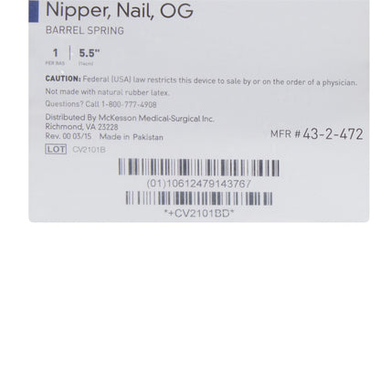 McKesson Nail Nipper, Concave Jaw, 5.5 Inches
