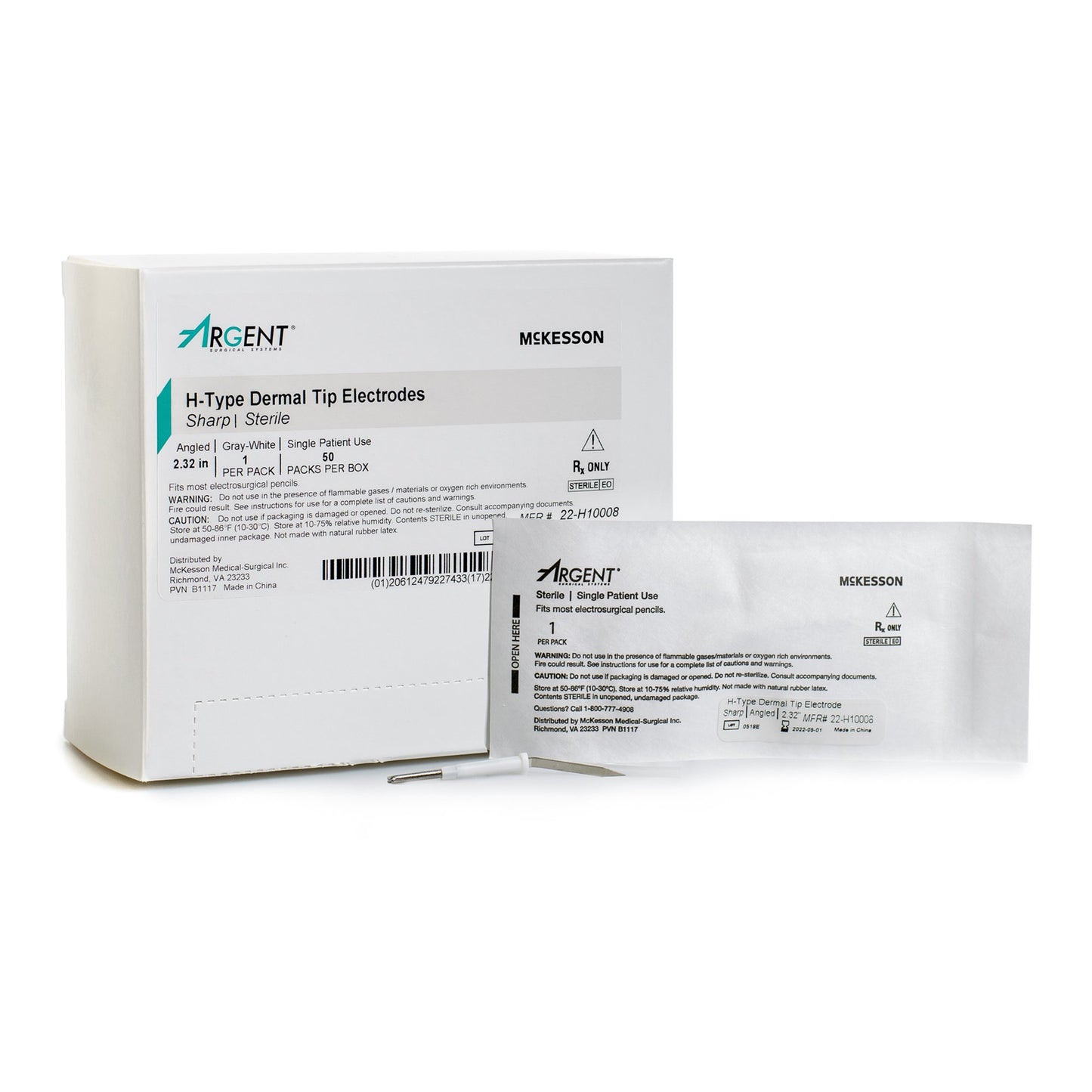 Blade Electrode McKesson Sterile Sharp Angled Blade Tip Disposable