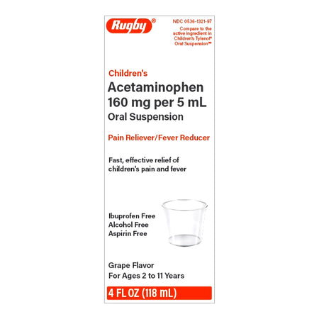 Major Pharmaceuticals 536132197 Children's Pain Relief 160 mg / 5 mL Strength Acetaminophen Oral Suspension 4