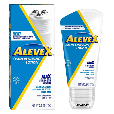 Bayer 280005001 Aleve X Pain Relieving Lotion Max Strength Menthol, 2½-ounce roll-on bottle