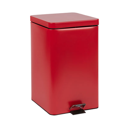 McKesson Trash Can with Plastic Liner, Square, Steel, Step-On