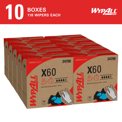 Multipurpose Task Wipe WypAll® GeneralClean™ X60 118 Count Dispenser Box 8 X 16 Inch NonSterile Disposable