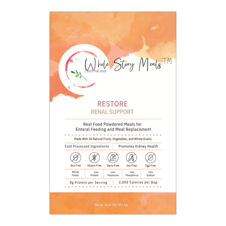 Whole Story Meals 9125 Oral Supplement Restore Renal Support Unflavored Powder 16 oz. Pouch