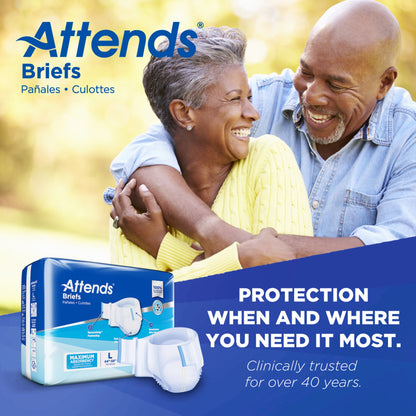Attends® Briefs, Adult, Large, Heavy Absorbency, Disposable