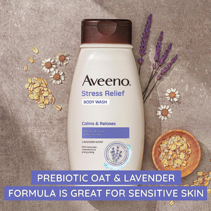 Body Wash Aveeno® Stress Free Liquid 18 oz. Bottle Lavender Scent