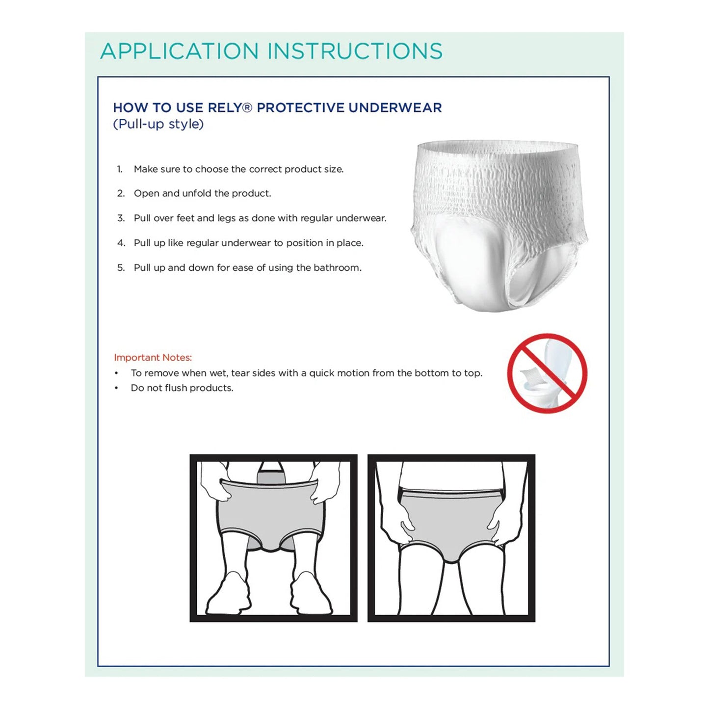 Absorbent Underwear Rely® Maximum Pull On with Tear Away Seams Adult 2X-Large Unisex Disposable Heavy Absorbency