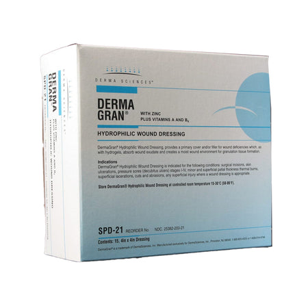 Gentell SPD21 Dermagran B Zinc Impregnated Dressing, 4 x 4 Inch