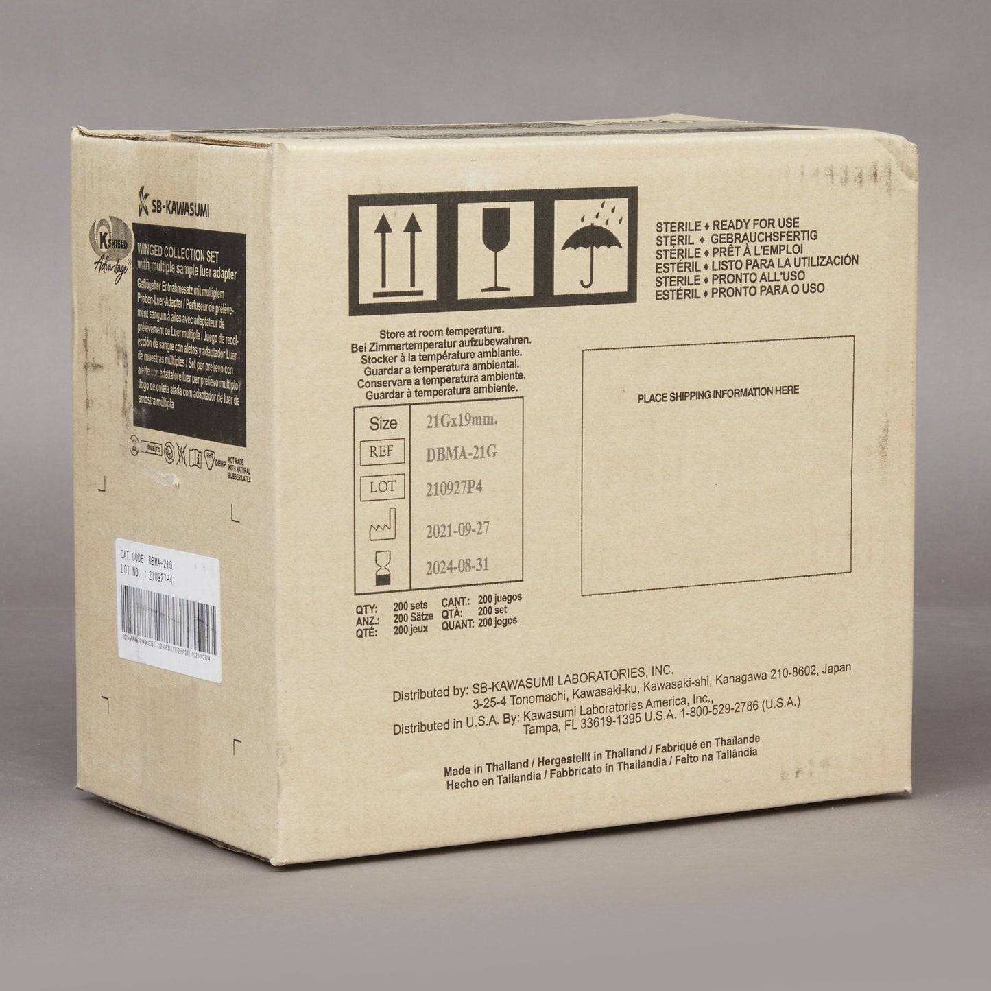 K-Shield® Advantage Blood Collection Set, 21 Gauge, ¾-inch needle length